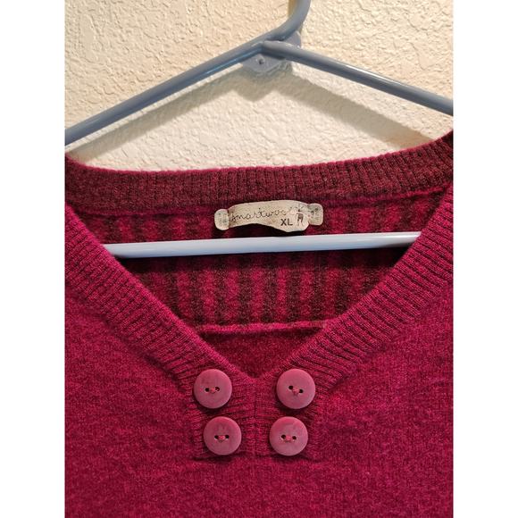 Smartwool Merino Wool Sweater XL Pink Thermal Knit Button‎ Detail Outdoor - Picture 5 of 8
